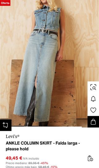 Falda Levis larga ANKLE COLUMN SKIRT