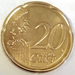 Grecia 2022, moneda 20 céntimos 