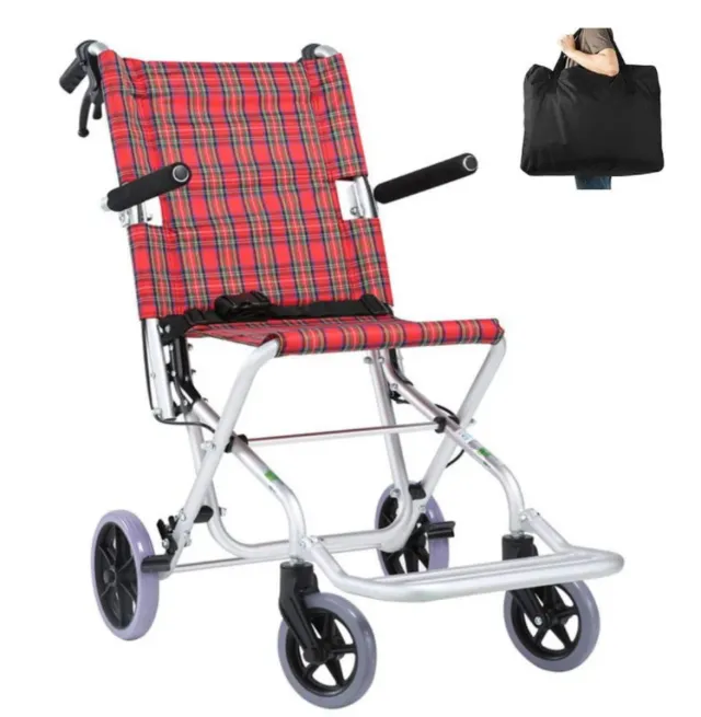 Silla de ruedas plegable a cuadros