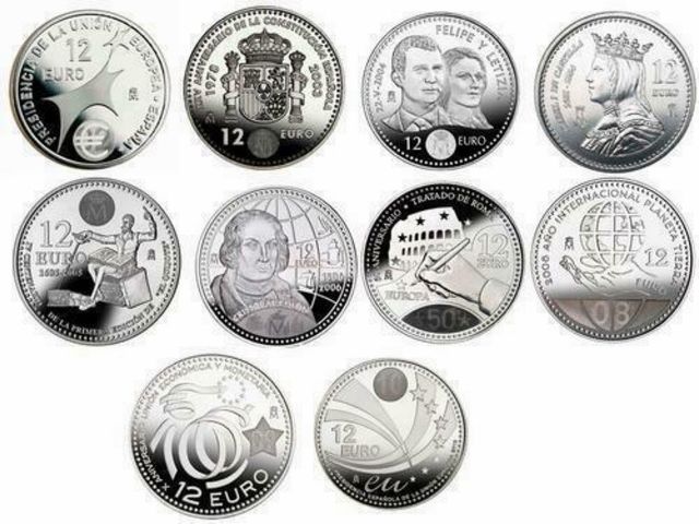 Colección 10 Monedas 12€ España 2002-2010