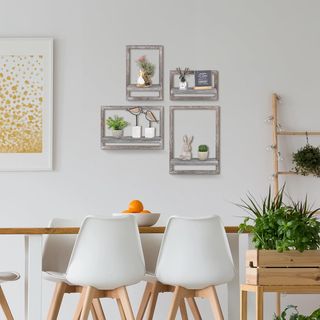 Juego 4 Estantes Flotantes Vintage Madera