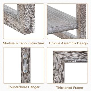 Juego 4 Estantes Flotantes Vintage Madera