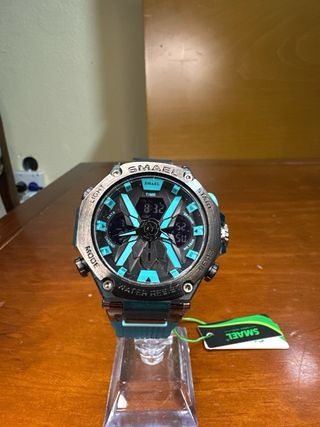 Reloj Smael Deportivo Negro y Turquesa