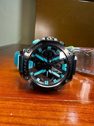 Reloj Smael Deportivo Negro y Turquesa