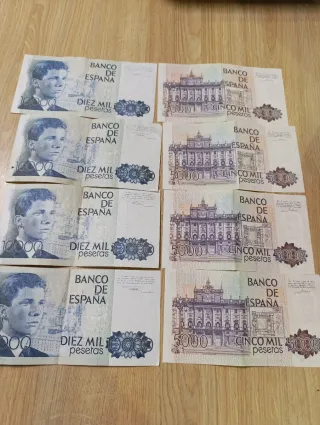 Billetes 10000 y 5000 pesetas Banco de España