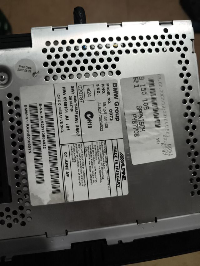 Radio CD BMW Professional E -87