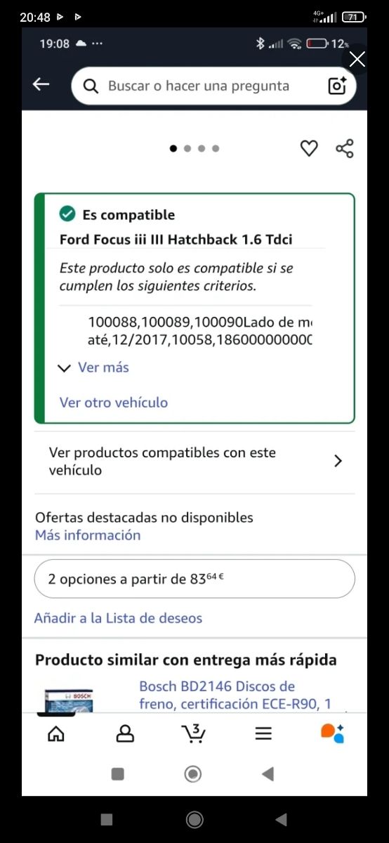 Disco de freno delantero Bosch Refer.0986479171