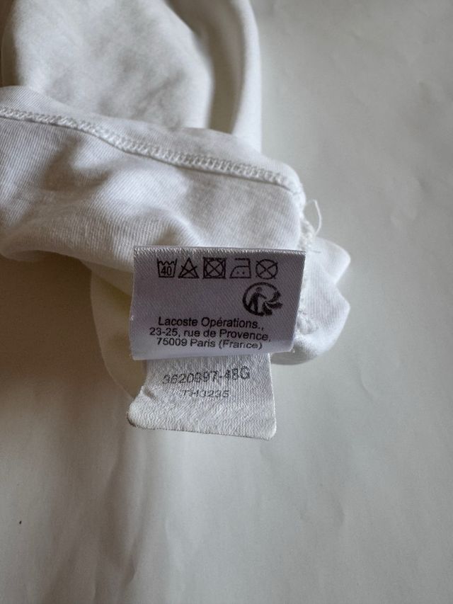 Maglia Lacoste bianca taglia XS, 100% cotone