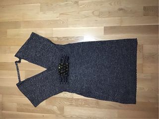 Vestido fiesta negro y dorado