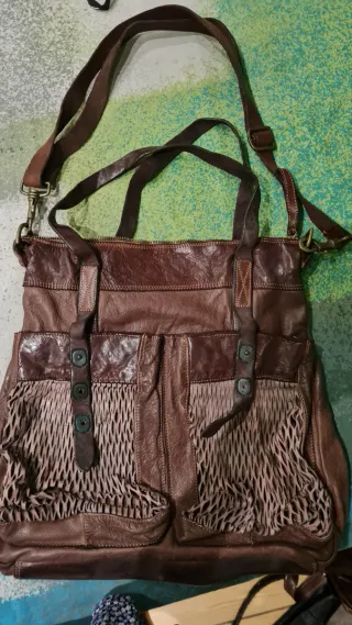 Borsa tracolla di pelle marrone