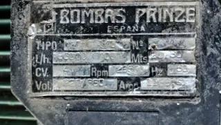 Bomba de agua para riego