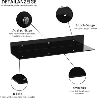 Estantes Acrílicos Negros 50cm