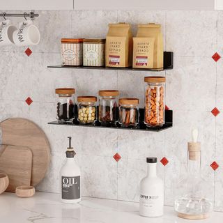 Estantes Acrílicos Negros 50cm