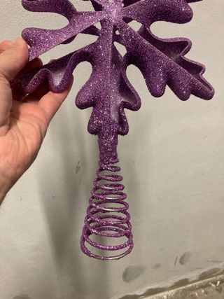 Puntale Albero Stella Viola Glitter