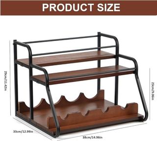 Botellero 12 botellas madera y metal