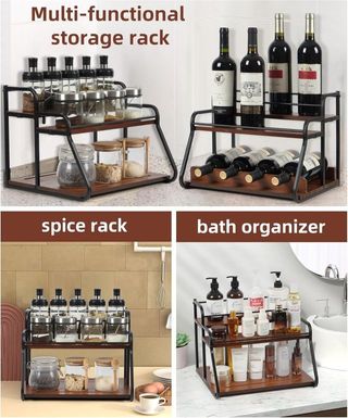 Botellero 12 botellas madera y metal