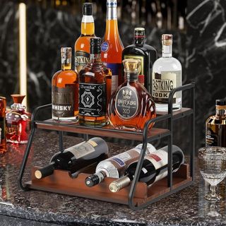 Botellero 12 botellas madera y metal