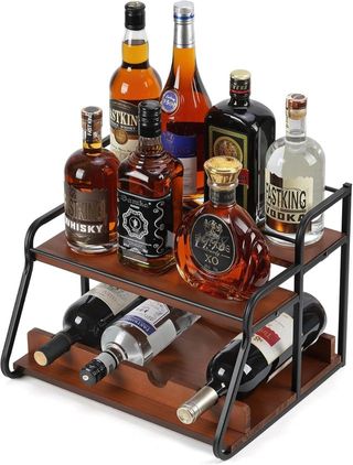 Botellero 12 botellas madera y metal