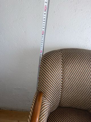 Juego sillones de rayas marrón y beige