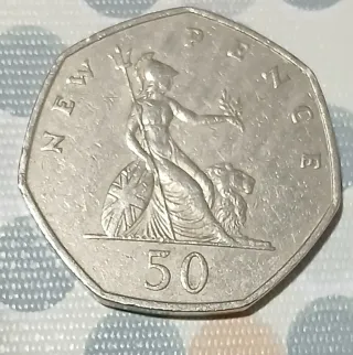 Moneda 50 peniques Inglaterra 1969.