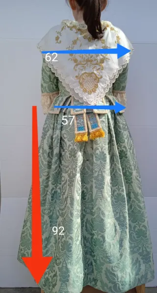 Traje Fallera/Huertana Verde y Dorado