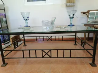 Mesa de forja con cristal 10mm