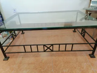 Mesa de forja con cristal 10mm