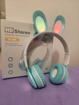 Auriculares HD Stereo con Orejas de Conejo y Luces