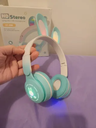 Auriculares HD Stereo con Orejas de Conejo y Luces