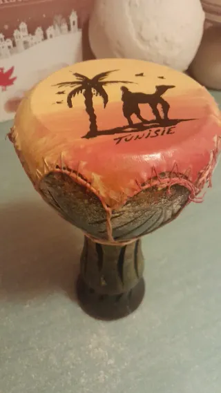 Tambor decorativo Túnez palmera y camello