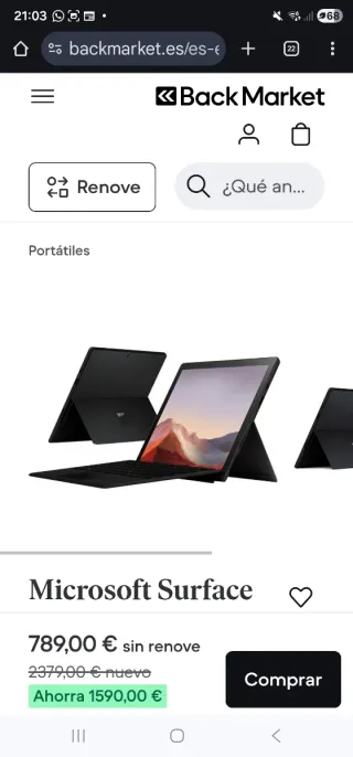 Surface Pro 8 512GB SSD 16GB RAM. Negra.