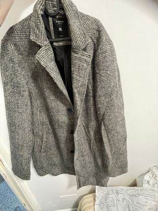 Abrigo SMOG cuadros gris XXL