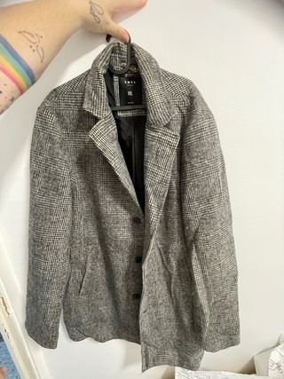 Abrigo SMOG cuadros gris XXL