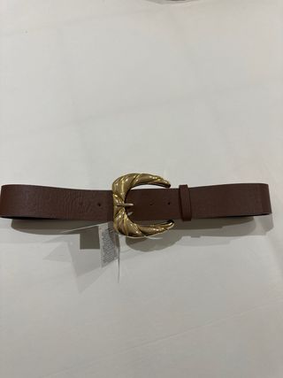 Cinturón Marrón Hebilla Dorada