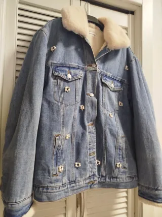 Giubbotto jeans con pelo interno taglia 42