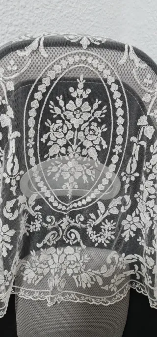 Mantilla Fallera Niña 1/2 Luna Blanca