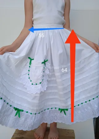 Enagua y pantalón de fallera blanco y verde