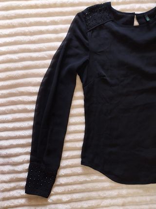 Blusa Negra Mujer con Brillos