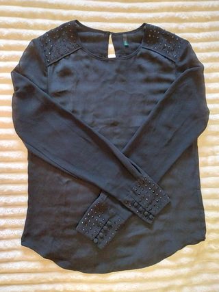 Blusa Negra Mujer con Brillos