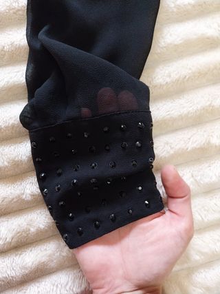 Blusa Negra Mujer con Brillos