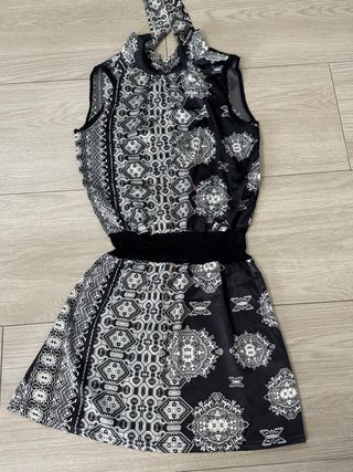 Abito donna fantasia bianco nero