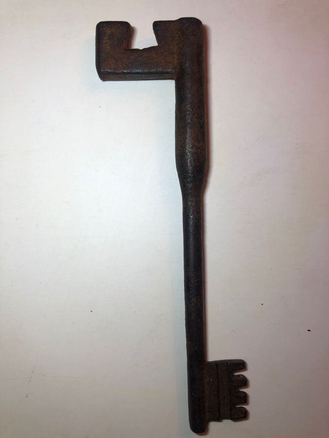 Antica chiave doppia XVII secolo 600 1600 pettine