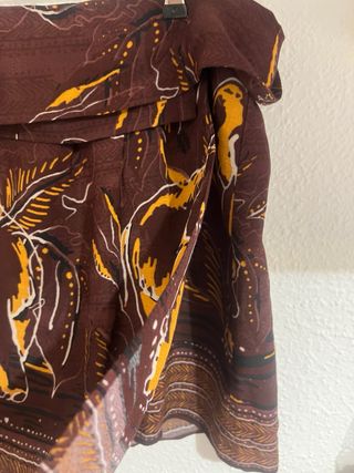 Falda estampada elefantes marrón y amarillo