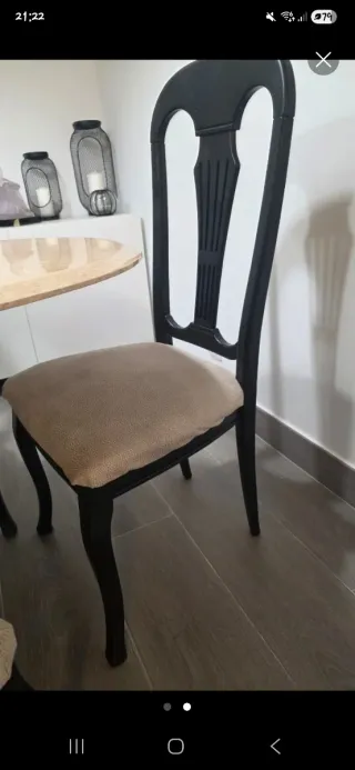Silla de comedor de madera negra