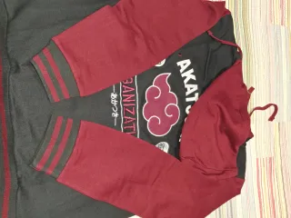 Sudadera Akatsuki Naruto Cremallera negro granate