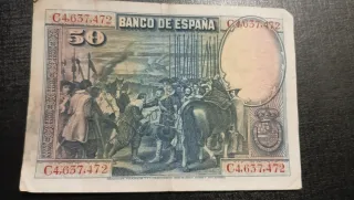Billete Antiguo Banco de España 50 Pesetas