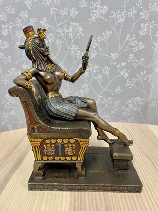 Figura Sigris Egipto Cleopatra Sentada Espejo