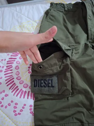 Pantaloni cargo Diesel bimba/o verdi