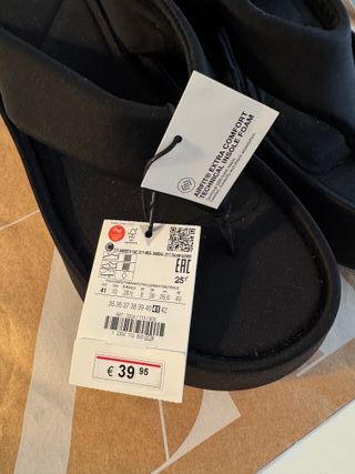 Sandalias Zara NUEVAS neopreno Negras Talla 41