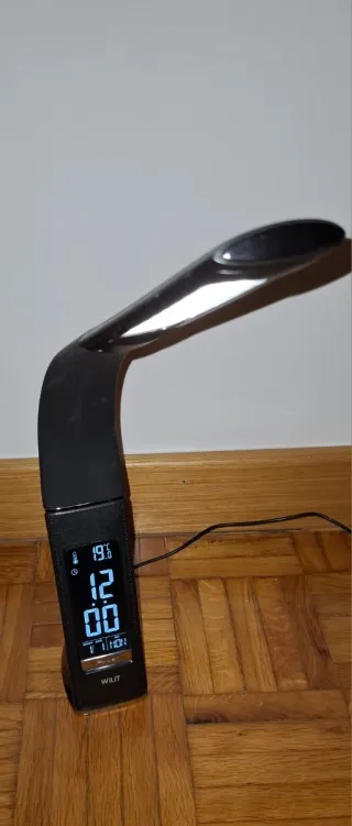 Lámpara Escritorio Wilit Negra Reloj Despertador